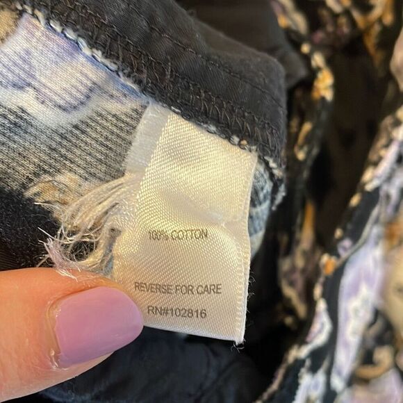 Garnet Hill purple floral corduroy wide leg pant size 4 - Picture 11 of 14